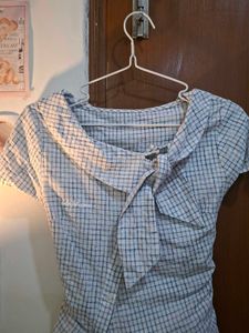 Chic Plaid Bow Blouse