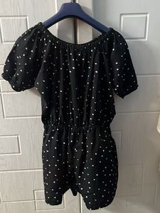 Cute Black Heart Print Romper
