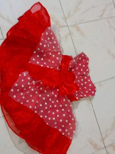 Red &amp; White dress for kids