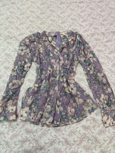 Purple Floral Long Sleeve Top💜