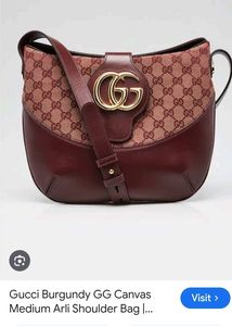 Gucci Shoulder Bag - Burgundy GG Canvas