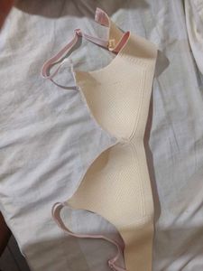 Comfortable Pink Ribbed Bra