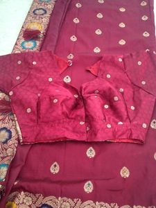 Elegant Pink Silk Saree with Blouse