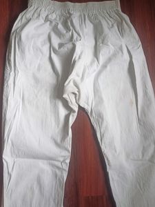 White Embroidered Pants
