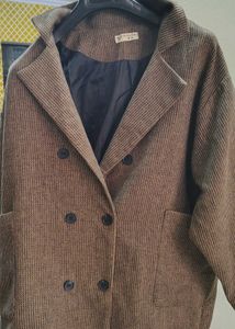 Vintage Double-Breasted Brown Overcoat