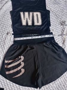 Women's Black Athletic Shorts with top
