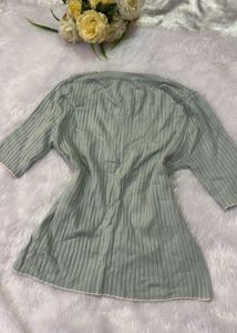 Mint Green Ribbed Knit Top