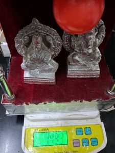 German Silver Lakshmi Ganesha Idol With Mandir