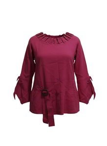 Maroon Bell Sleeve Kurta