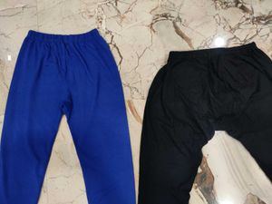 Blue &amp; Black Leggings (Set of 2)