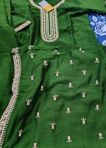 Green Ready Made Suit With Dupatta