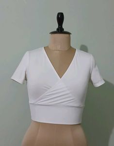 White Wrap Crop Top