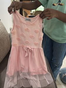 Cute Pink Heart Tulle Dress