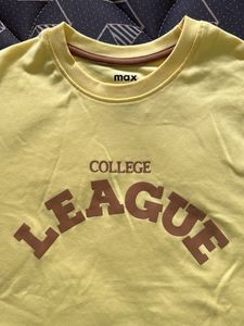 Max- Yellow "College League" Graphic Tee