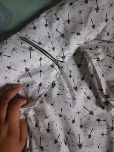 White Tunic with Dragonfly Print