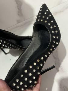 Aldo Embellished Black Heels uk 2 us-35