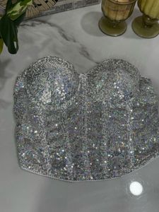 Sparkling Green Sequin Corset Top