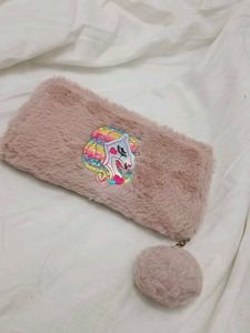 Cute Faux Fur Unicorn Pouch