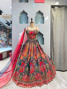 Stunning Peacock Print Lehenga Choli