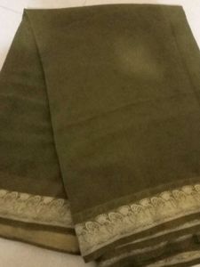 Olive Green Saree with Blouse