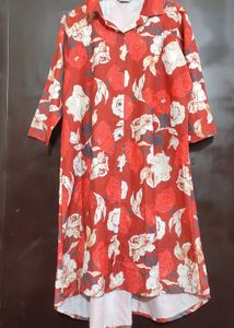 Rust Floral Printed Co-Ords Set For 40 Bust