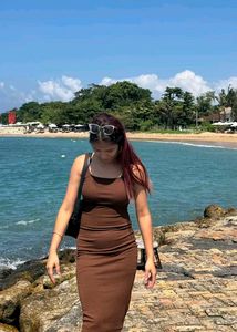 Stylish Brown Bodycon Midi Dress