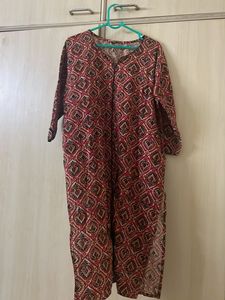 Pink Floral Print Kurta