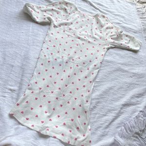 High Quality Branded Pink Hearts White Y2k Top Or Dress