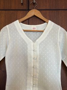 Off White Short Kurti