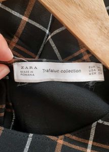 ZARA Plaid Ruffle Peplum Top