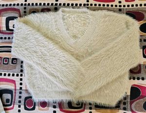 Cozy Fuzzy V-Neck Sweater