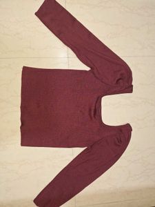 Burgundy Long Sleeve Top