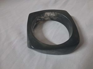 Unique Dark Black Resin Bangle