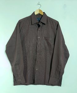 Dark Maroon Stripes Shirt (Men)