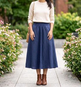 Chic Navy Midi Skirt