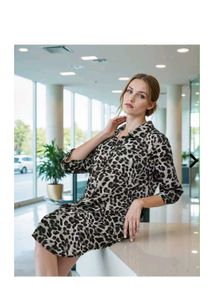 Leopard Print Shirt Dress