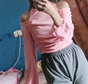 Halter Neck Peach Colour Cute Top