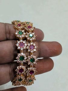 One Gram Gold Elegant Floral Bangle