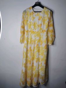 pretty yellow floral anarkali