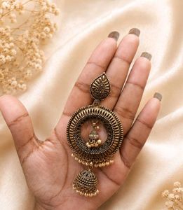 Oxidized Jhumka Earrings