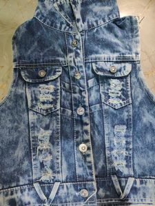 Distressed Denim Vest