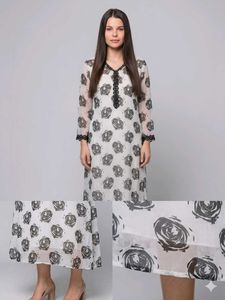 Elegant Floral Print Kurta