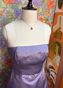 Elegant Strapless Lavender Midi Dress