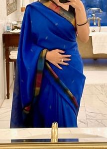 Vibrant Royal Blue Saree(with blouse)
