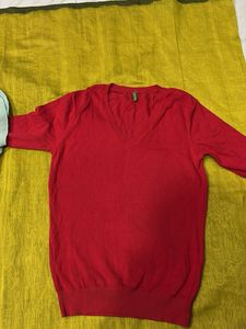 Chic Red Sweater &amp; Teal Peplum Top Bundle