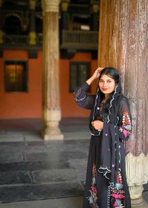 3 piece Elegant Black Embroidered Kurta set