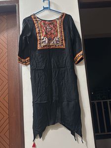 Stylish Black Kurta with Unique Sleeves