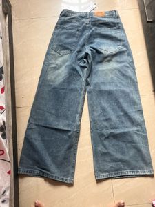 Vintage Blue Mid Rise Wide Leg Jeans