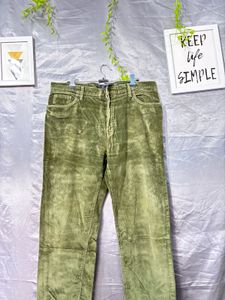 Olive Green coatrise Velvet Pants
