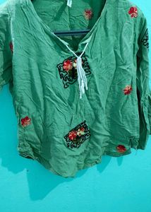 Embroidered Cotton Kurta